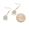 Natural Green Aventurine Braided Dangle Earring EJEW-JE04845-03-4