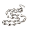 304 Stainless Steel Ladybug Link Chain Necklaces for Women Men NJEW-K249-21A-P-4