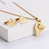 201 Stainless Steel Pendant Necklace & Stud Earring Sets FS-WGB816B-29-1