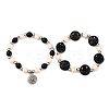 2Pcs Glass & Synthetic Turquoise Beads Stretch Bracelets BJEW-JB12483-02-5