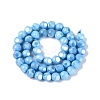 Ombre Effect Dyed Electroplate Opaque Glass Beads Strands EGLA-Q130-01A-06-3