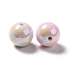 UV Plating Opaque Rainbow Iridescent Acrylic Beads MACR-D063-01B-03-3