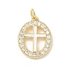 Brass Micro Pave Clear Cubic Zirconia & Enamel Pendants KK-L253-12G-03-1
