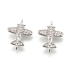 Brass Micro Pave Cubic Zirconia Links KK-F774-13P-NR-1