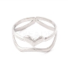304 Stainless Steel Cuff Ring RJEW-F121-01P-1