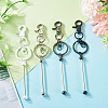 8Pcs 4 Colors Alloy Beadable Bar Keychain for DIY Crafts Jewelry Making KEYC-TA0001-36-6