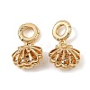 Brass Micro Pave Cubic Zirconia European Dangle Charms KK-C155-26G-1