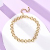 304 Stainless Steel Ring Link Chain Anklets AJEW-A057-11G-1