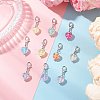 Transparent Resin Heart Pendants Decorations HJEW-JM04140-1