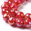 Electroplate Glass Beads Strands X-GLAA-E036-14D-4