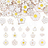 64Pcs 16 Styles Alloy Enamel Pendants ENAM-TA0004-13-1