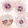 3Pcs 3 Style Colorful Dyed Quartz Flower & Heart Brooch Pins FIND-GF0005-31-6