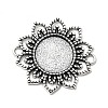 Tibetan Style Alloy Flower Cabochon Connector Bezel Settings LS-PALLOY-J494-06AS-1