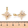Rotatable Brass Micro Clear Pave Cubic Zirconia Pendants KK-E068-VC294-3