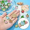 60Pcs 15 Styles Alloy Enamel Connector Charms ENAM-CJ0004-40-4