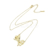 304 Stainless Steel Crystal Rhinestone Cable Chain Bowknot Pendant Necklaces for Women NJEW-C055-08G-3