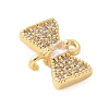 Brass Micro Pave Cubic Zirconia Connector Charms KK-U056-53G-2