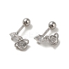 925 Sterling Silver Micro Pave Cubic Zirconia Earrings for Women EJEW-E307-10P-1