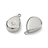 304 Stainless Steel Crystal Rhinestone Teardrop Charms STAS-L022-354P-2