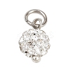 Round Handmade Polymer Clay Rhinestone Charms PALLOY-JF04456-5