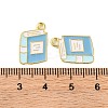 Golden Plated Alloy Enamel Pendants X-ENAM-Z017-12G-01-3