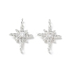 Brass Micro Pave Clear Cubic Zirconia Connector Charms KK-P355-28S-1