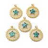 Rack Plating Brass Micro Pave Cubic Zirconia Pendants X-KK-D088-03G-1