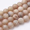 Electroplate Natural Druzy Geode Weathered Agate Beads Strands G-S284-12mm-09-1
