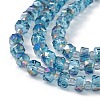 Transparent Electroplate Glass Beads Strands EGLA-F153-HR02-3