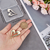 2Pcs 2 Colors Alloy Heart Brooch Pin JEWB-CP0001-61-3