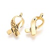 Breast Cancer Awareness Ribbon Carved Word Hope Tibetan Style Alloy Pendants LS-TIBEP-LF5104YKG-AG-FF-1