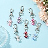 6Pcs 6 Colors Angel Glass Pearl & Alloy Pendant Decoration HJEW-YW00072-2