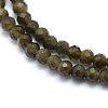 Natural Golden Sheen Obsidian Beads Strand X-G-E411-34-3mm-3