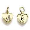 Brass Micro Pave Clear Cubic Zirconia Charms KK-N227-34J-NF-1