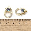 Brass Micro Pave Clear Cubic Zirconia Lobster Claw Clasps KK-K385-011G-4