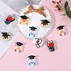 12Pcs 6 Styles Graduation Theme Silicone Focal Beads SIL-SZ0001-74-3