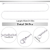 20Pcs 304 Stainless Steel Cable Chain Necklaces Set STAS-SC0008-06-2