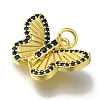 Rack Plating Brass Micro Pave Cubic Zirconia Pendant KK-H485-07G-02-2