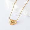 3Pcs Minimalist European-style Stainless Steel Irregular Polished Heart Pendant Necklaces for Women YJ1640-1