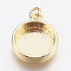 Brass Pendant Cabochon Settings X-KK-P146-06G-1