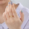 Double Heart with Cross 304 Stainless Steel Adjustable Ring for Women RJEW-B035-06G-4