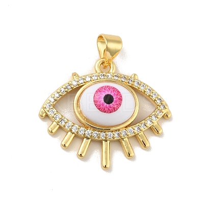 Brass Micro Pave Cubic Zirconia Pendants KK-B059-41G-C-1