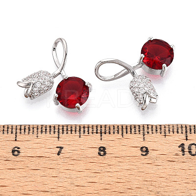 Brass Micro Pave Cubic Zirconia Pendants KK-T074-72P-02-1