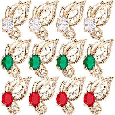 12Pcs 3 Colors Glass Pendants GLAA-SC0001-36-1