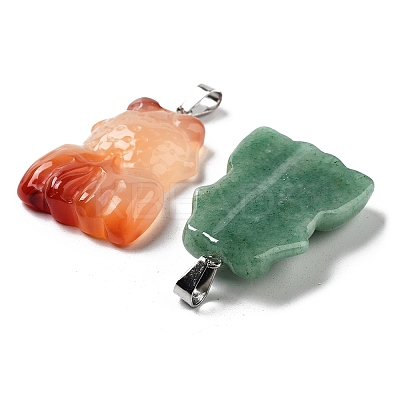 Natural & Synthetic Mixed Gemstone Pendants G-P520-10P-1