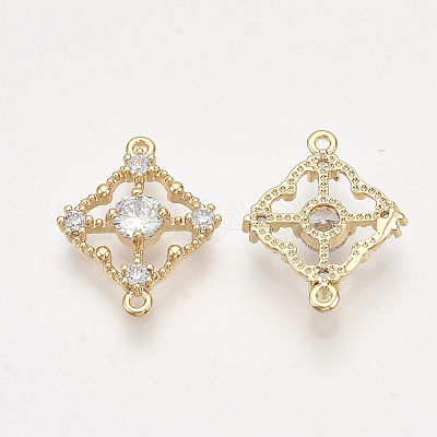 Brass Cubic Zirconia Links KK-T038-551E-NF-1
