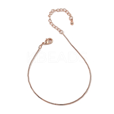 Rack Plating Brass Box Chain Bracelets for Women BJEW-G735-02RG-1