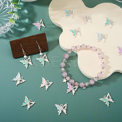 20Pcs 4 Colors Alloy Enamel Pendants ENAM-TA0003-29S-1