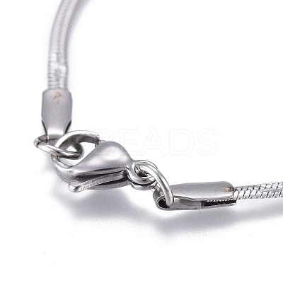 Non-Tarnish 304 Stainless Steel Flat Snake Chain Necklaces NJEW-F277-02B-P-1