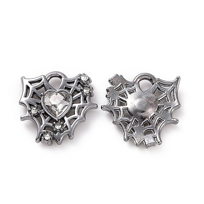 Rack Plating Alloy Glass Pendants FIND-I037-37A-1